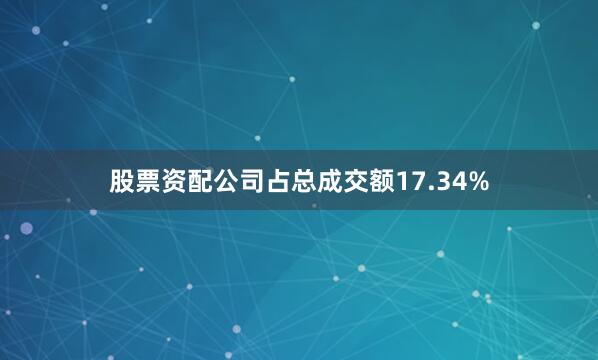 股票资配公司占总成交额17.34%